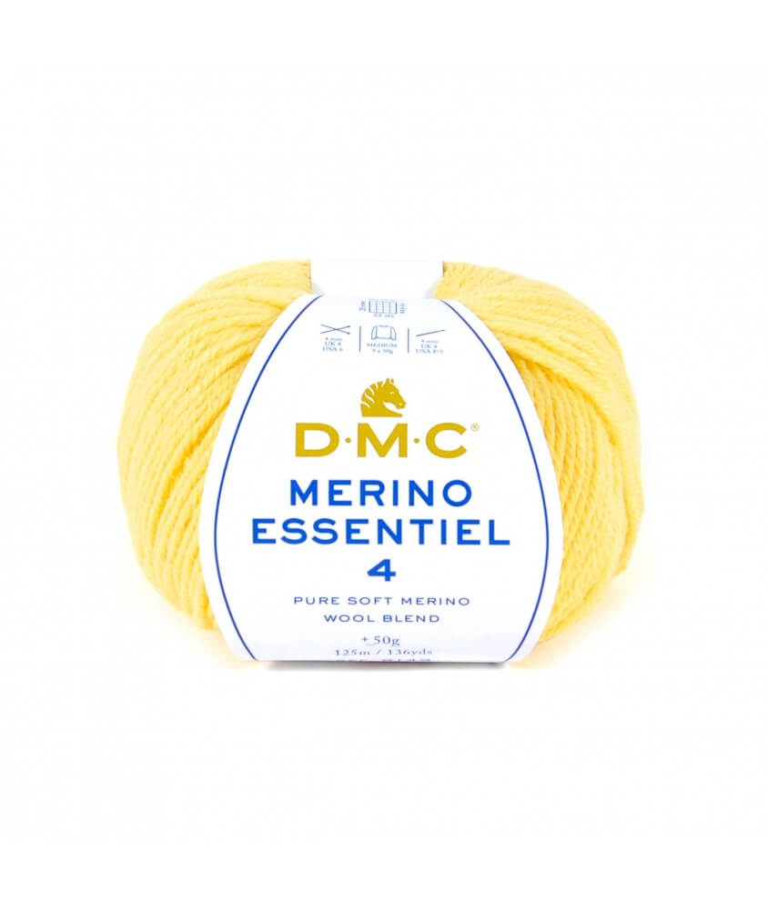 Pelote de laine Merino Essentiel 4 - DMC - Certifié Oeko-Tex jaune 875 sperenza