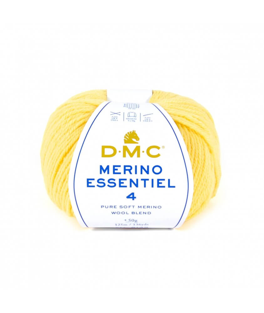 Pelote de laine Merino Essentiel 4 - DMC - Certifié Oeko-Tex jaune 875 sperenza Pelote de laine Merino Essentiel 4 - DMC - Certifié Oeko-Tex jaune 875 sperenza