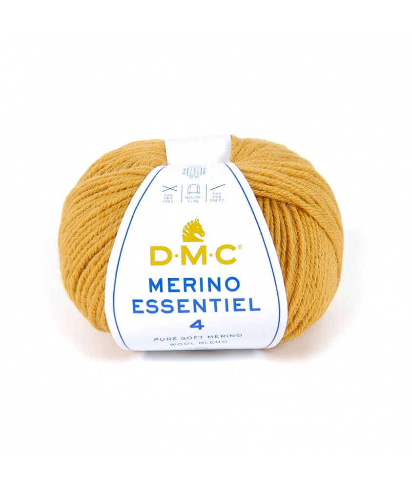 Pelote de laine Merino Essentiel 4 - DMC - Certifié Oeko-Tex jaune 878 sperenza