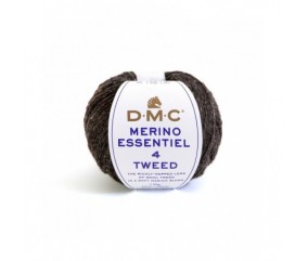 Pelote de laine Merino Essentiel 4 Tweed - DMC marron 901 sperenza