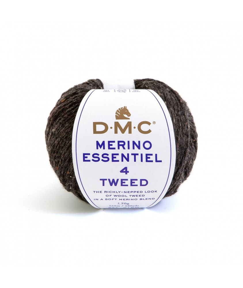 Pelote de laine Merino Essentiel 4 Tweed - DMC marron 901 sperenza