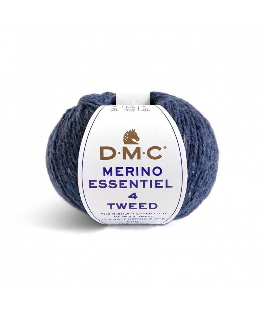 Pelote de laine Merino Essentiel 4 Tweed - DMC bleu 903 sperenza