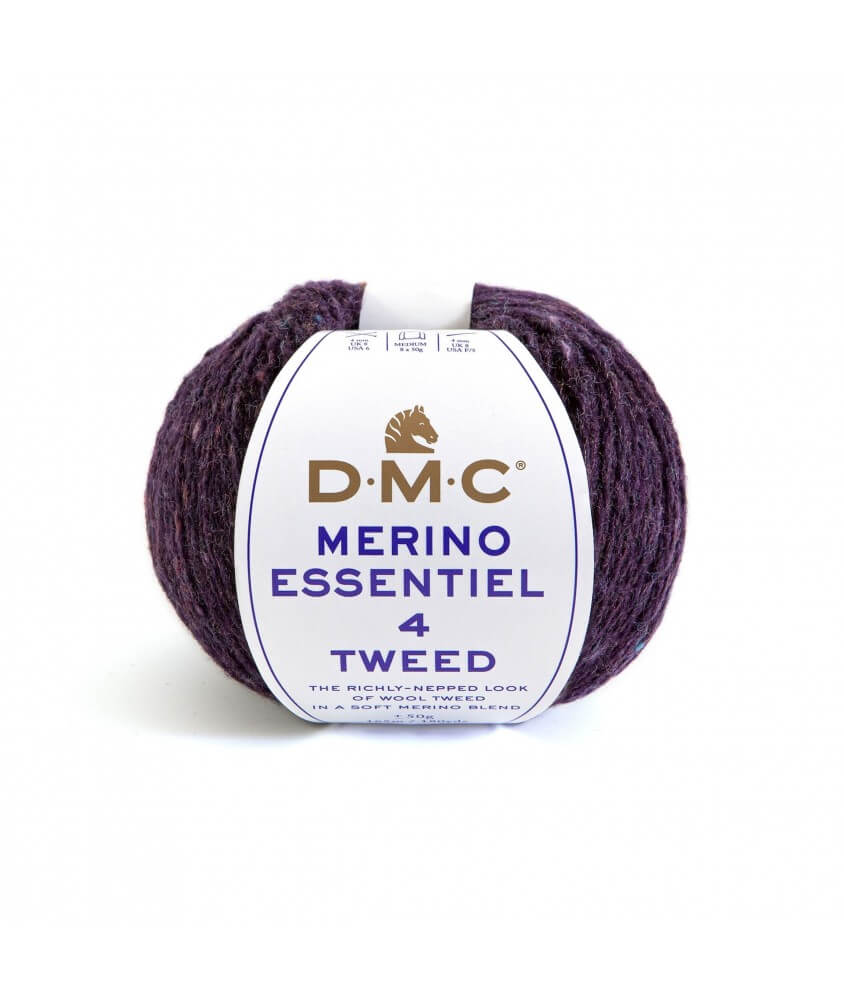 Pelote de laine Merino Essentiel 4 Tweed - DMC violet 905 sperenza