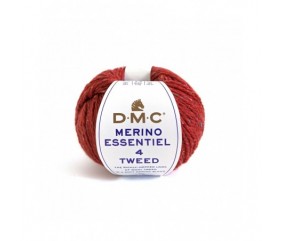 Pelote de laine Merino Essentiel 4 Tweed - DMC rouge 906 sperenza