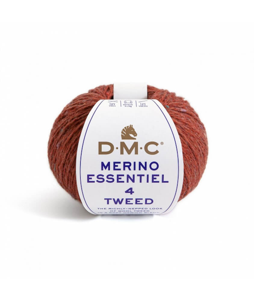 Pelote de laine Merino Essentiel 4 Tweed - DMC orange 907 sperenza