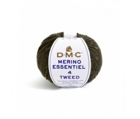 Pelote de laine Merino Essentiel 4 Tweed - DMC vert 909 sperenza