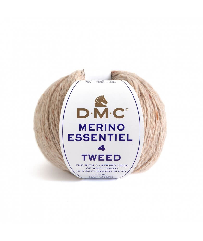 Pelote de laine Merino Essentiel 4 Tweed - DMC écru 912 sperenza