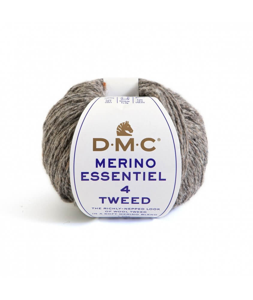 Pelote de laine Merino Essentiel 4 Tweed - DMC marron 913 sperenza