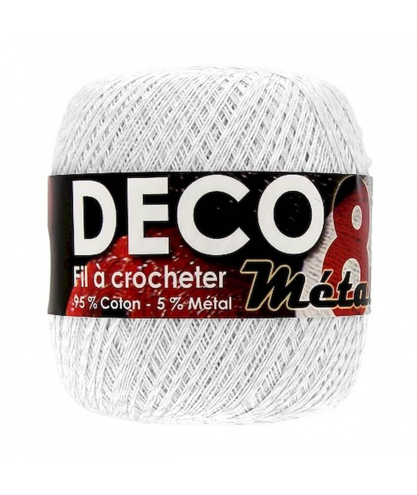 Coton à crocheter DECO 8M - Distrifil blanc argenté 01 sperenza