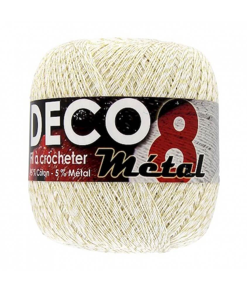 Coton à crocheter DECO 8M - Distrifil blanc doré 01 sperenza