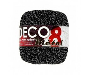 Coton à crocheter DECO 8M - Distrifil noir argenté 10 sperenza