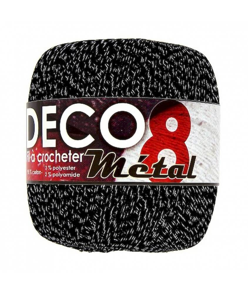 Coton à crocheter DECO 8M - Distrifil noir argenté 10 sperenza