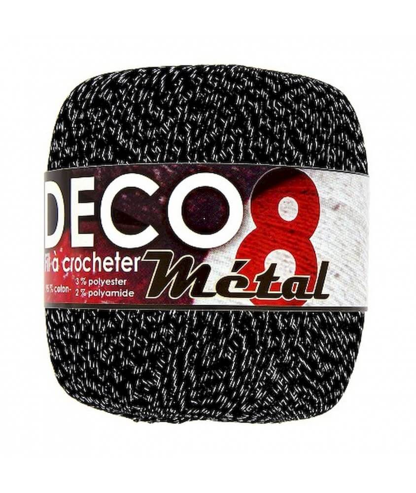 Coton à crocheter DECO 8M - Distrifil noir argenté 10 sperenza Coton à crocheter DECO 8M - Distrifil noir argenté 10 sperenza