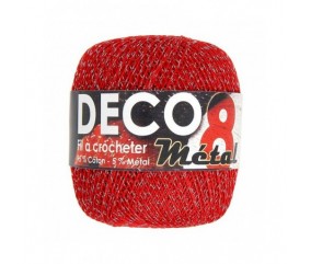 Coton à crocheter DECO 8M - Distrifil rouge argenté 45 sperenza