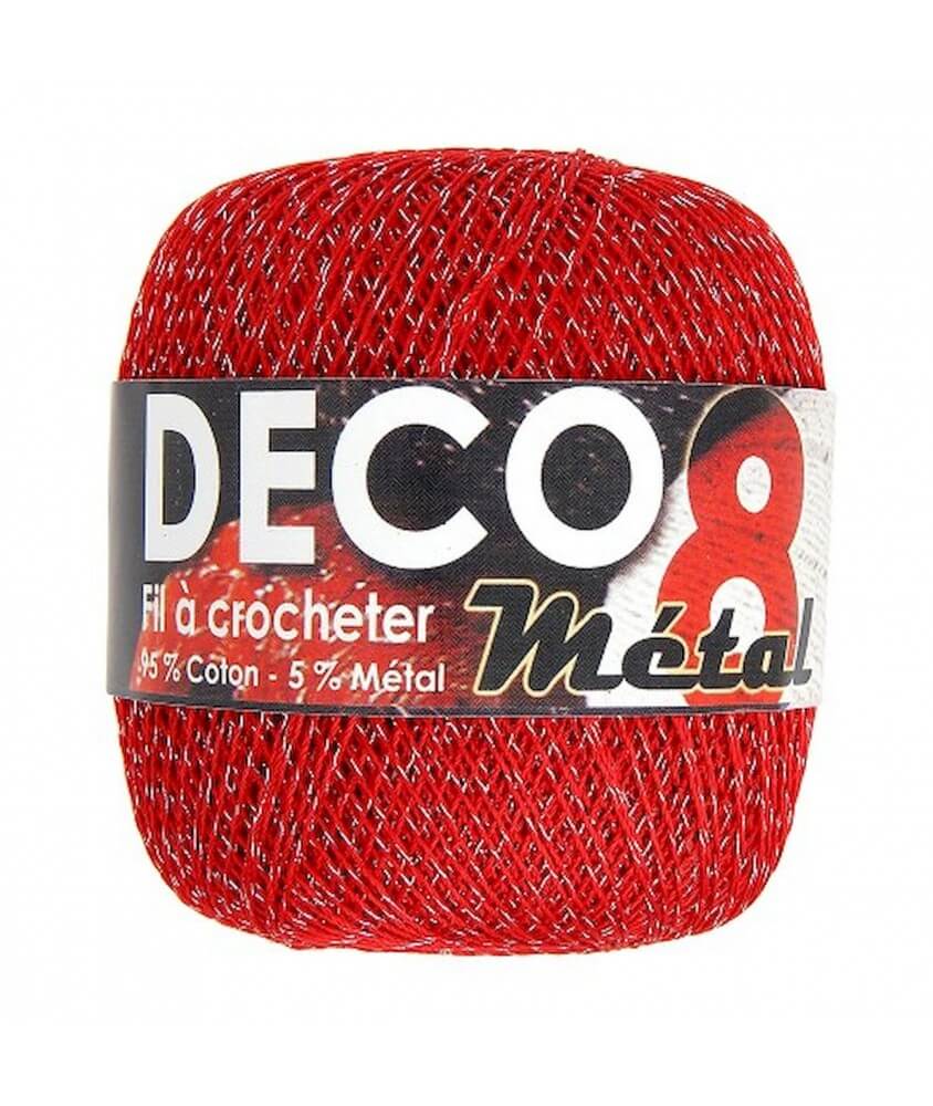 Coton à crocheter DECO 8M - Distrifil rouge argenté 45 sperenza