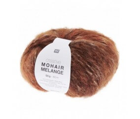 Pelote de laine et mohair à tricoter Creative Mohair Melange - Rico Design marron 02 rouille sperenza