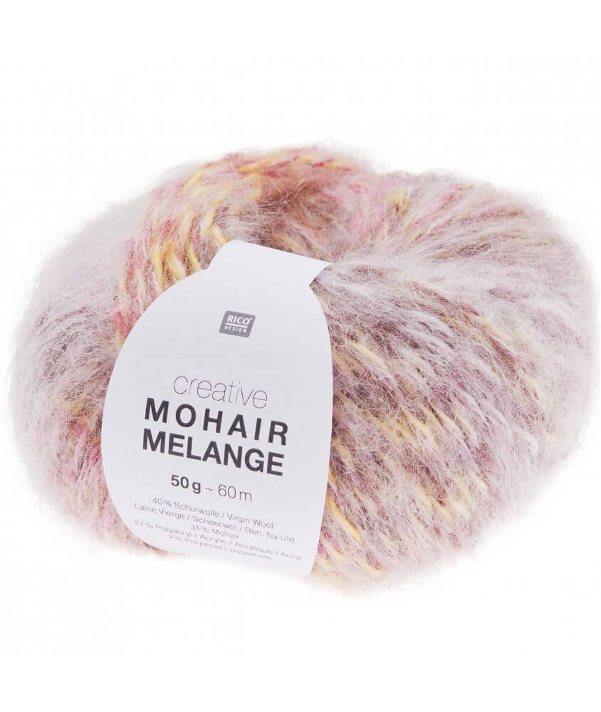 Pelote de laine et mohair à tricoter Creative Mohair Melange - Rico Design violet 10 lilas sperenza