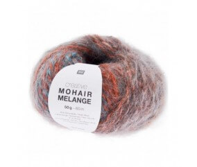 Pelote de laine et mohair à tricoter Creative Mohair Melange - Rico Design multicolore 09 patine