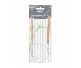 Aiguilles à tricoter circulaire fixe 60cm en bambou De Luxe N° 4 à 8 - Grundl