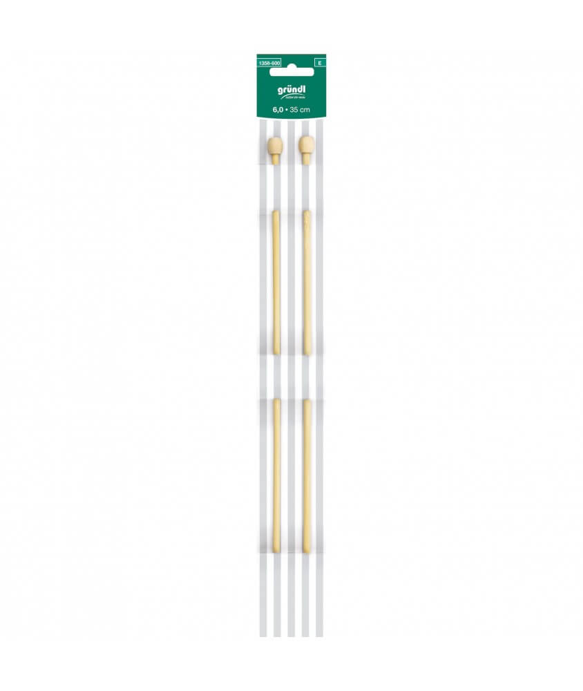 Aiguilles à tricoter 35 cm en bambou De Luxe N°3 à 8 -Grundl Aiguilles à tricoter 35 cm en bambou De Luxe N°3 à 8 -Grundl