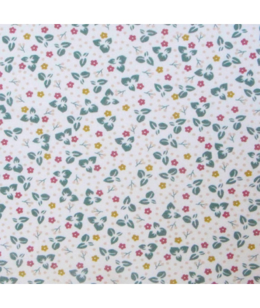 Tissu coton Bio petites feuilles