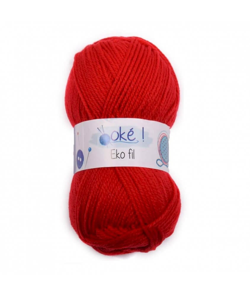 Pelote de laine à tricoter pas chère EKO FIL Rouge Coquelicot Pelote de laine à tricoter pas chère EKO FIL Rouge Coquelicot