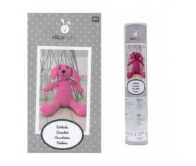 Kit Doudou lapin rose au crochet - Rico Design