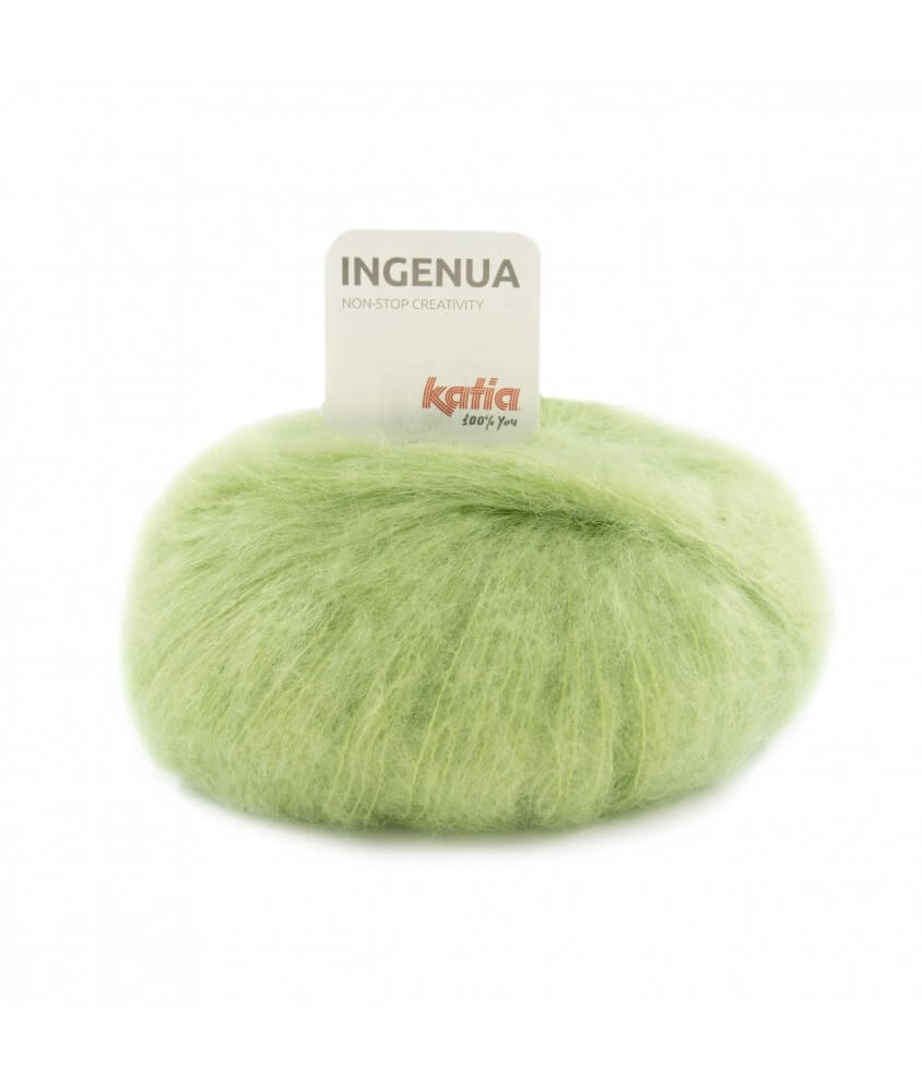 Pelote de mohair fantaisie à tricoter INGENUA - Katia vert pastel sperenza Pelote de mohair fantaisie à tricoter INGENUA - Katia vert pastel sperenza