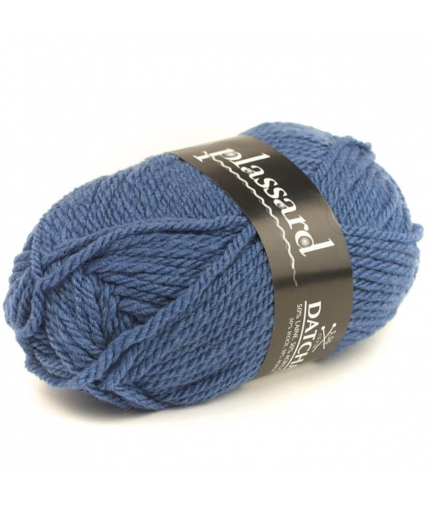 Pelote de laine à tricoter DATCHA - Plassard bleu 588 sperenza
