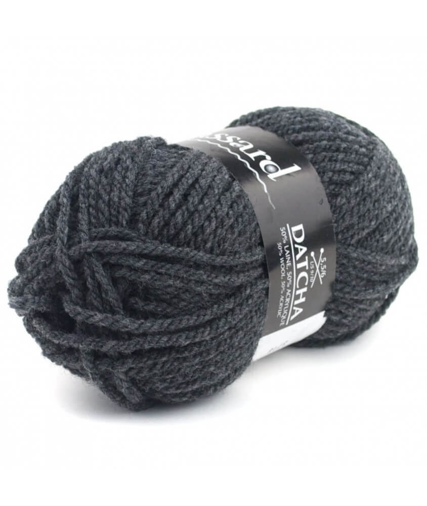 Pelote de laine à tricoter DATCHA - Plassard gris foncé 592 sperenza