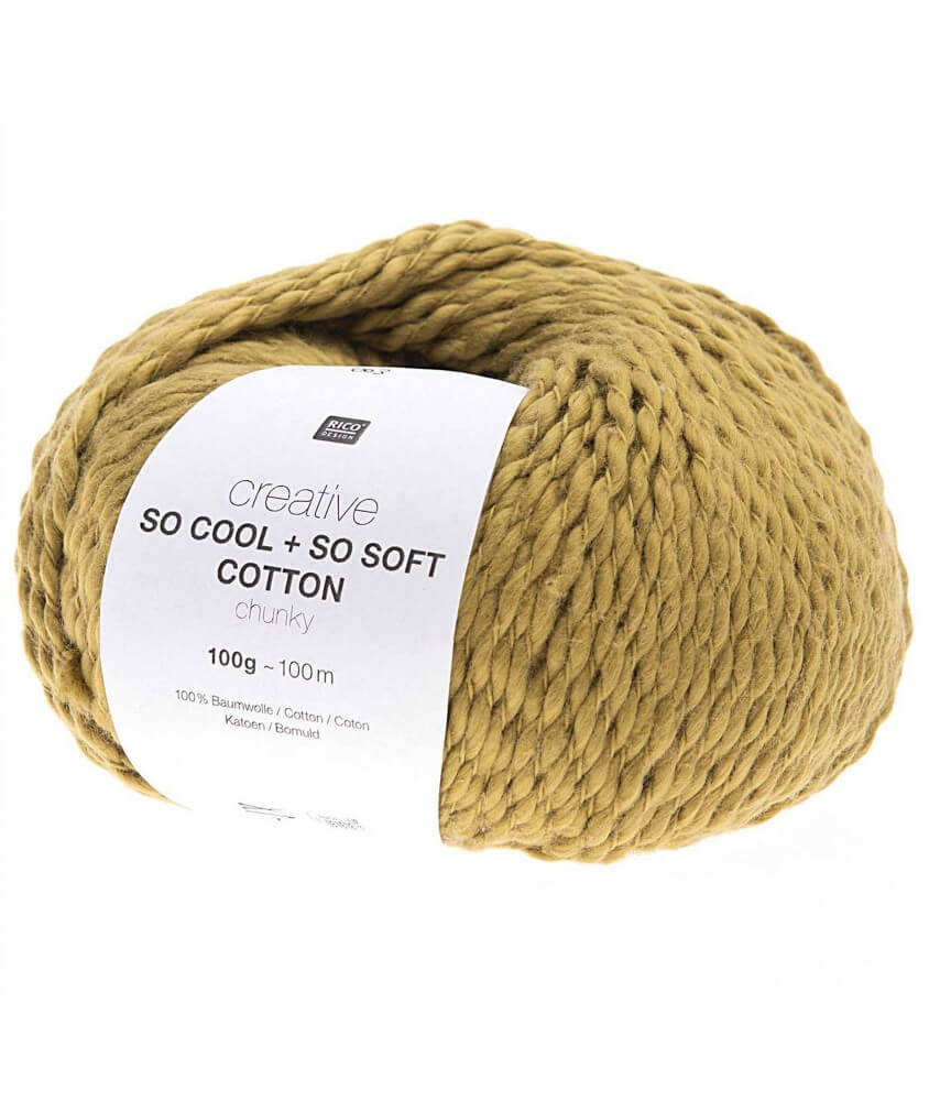 Fil à tricoter CREATIVE SO COOL + SO SOFT COTTON Chunky - Rico Design jaune Fil à tricoter CREATIVE SO COOL + SO SOFT COTTON Chunky - Rico Design jaune