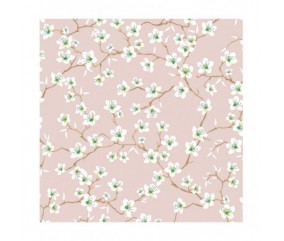 tissu motif fleur amandier écru dragée sperenza mondial tissus