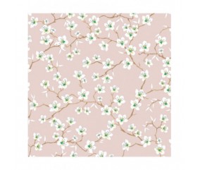 tissu motif fleur amandier écru dragée sperenza mondial tissus