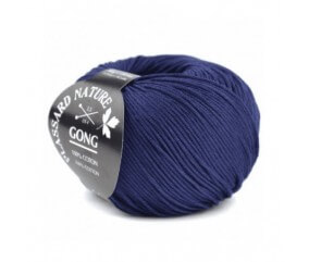 Plassard Gong uni coton cotton mercerisé bleu marine 026