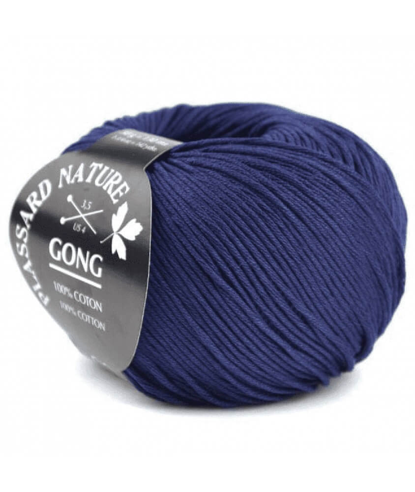 Plassard Gong uni coton cotton mercerisé bleu marine 026