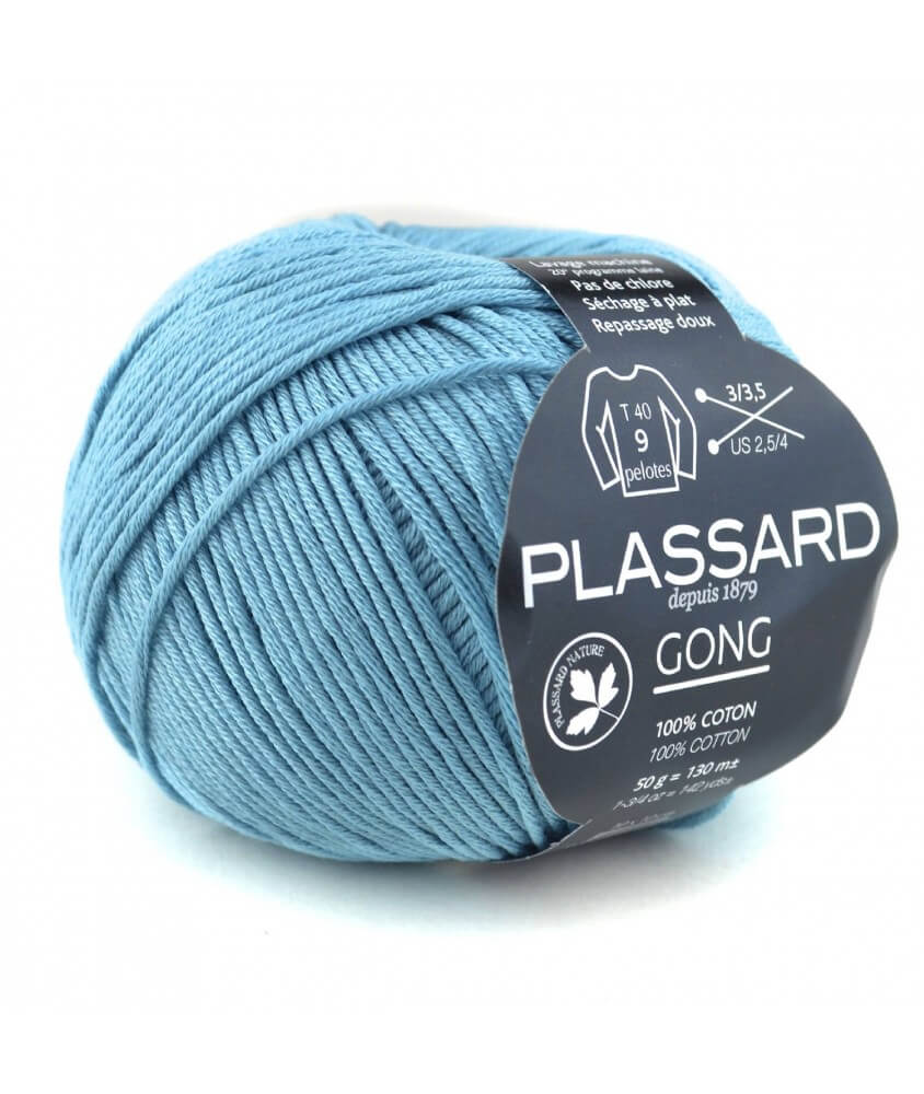 Plassard Gong beau bleu mercerisé coton 222 Plassard Gong beau bleu mercerisé coton 222