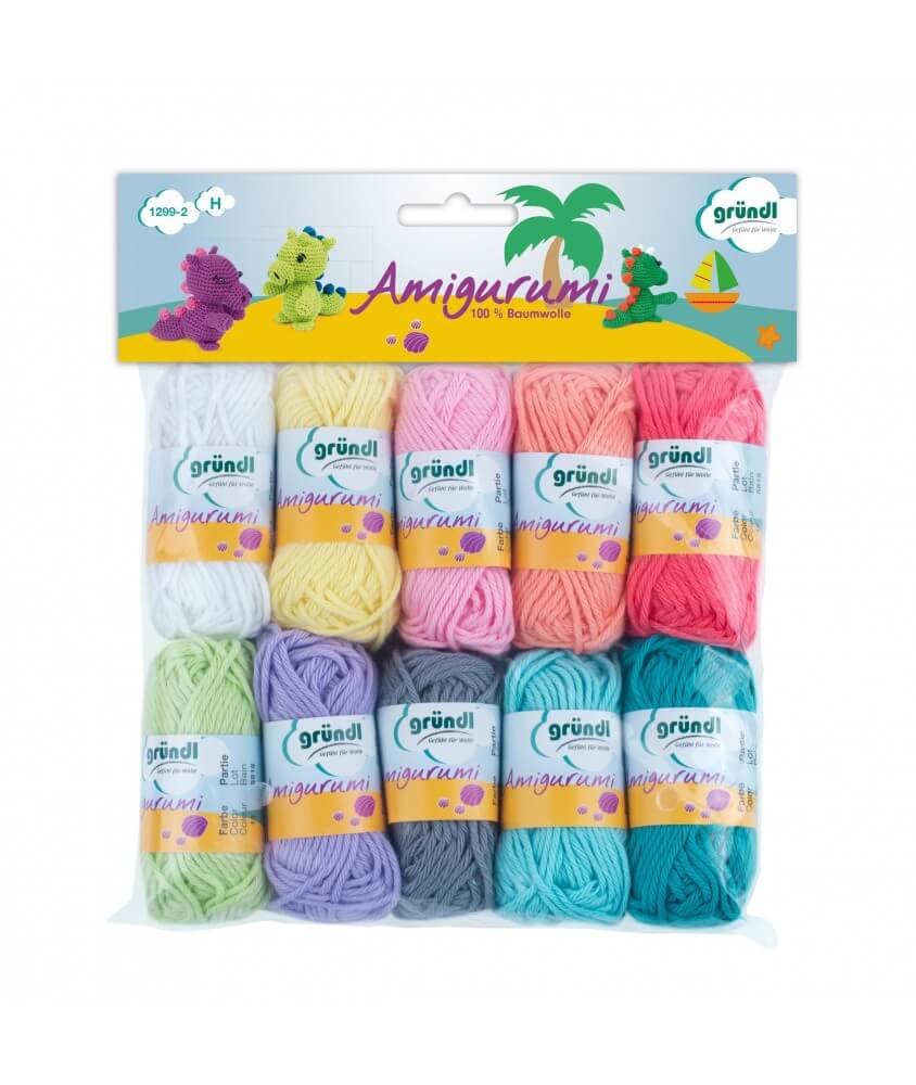 Lot de 10 pelotes Amigurumi 10g Printemps - Grundl