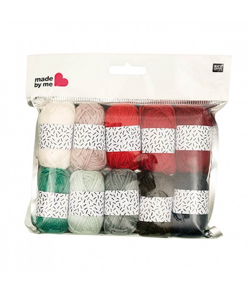 MINIS PELOTES DE LAINE A TRICOTER x 10 - CHRISMAS - Rico Design