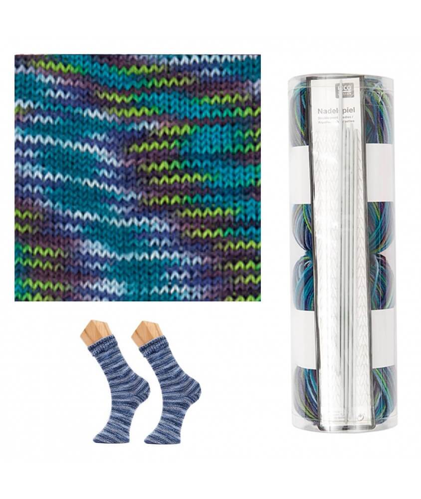 Kit à tricoter chaussettes KNIT-KIT SOCKS N°3 - Rico Design Kit à tricoter chaussettes KNIT-KIT SOCKS N°3 - Rico Design