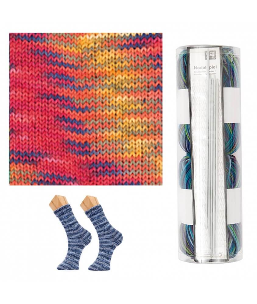 Kit à tricoter chaussettes KNIT-KIT SOCKS N°1 - Rico Design Kit à tricoter chaussettes KNIT-KIT SOCKS N°1 - Rico Design
