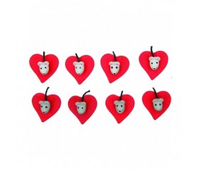 Souris sur coeur X 9 - Rico Design