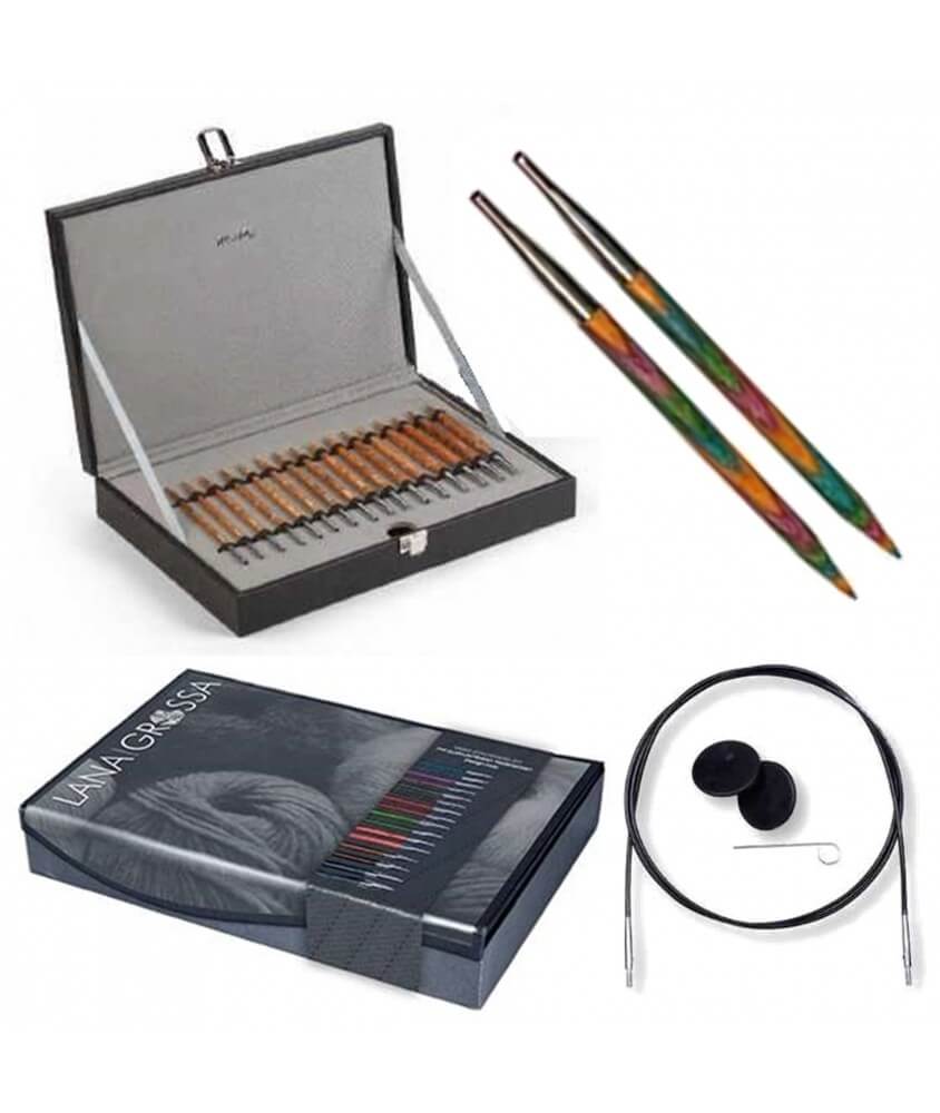 Set box aiguilles interchangeables bois VARIO - Lana Grossa Set box aiguilles interchangeables bois VARIO - Lana Grossa