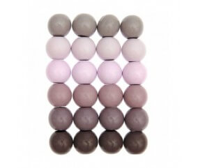 Perles de macramé en bois 25mm X24 -Tons de rose - Rico Design