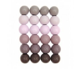 Perles de macramé en bois 25mm X24 -Tons de rose - Rico Design
