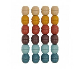 Perles de macramé en bois 19X22mm X24 -Couleurs de terre - Rico Design