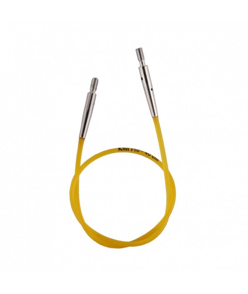 Cable Jaune 40cm aigu. circulaires/crochet interchangeables - Knitpro