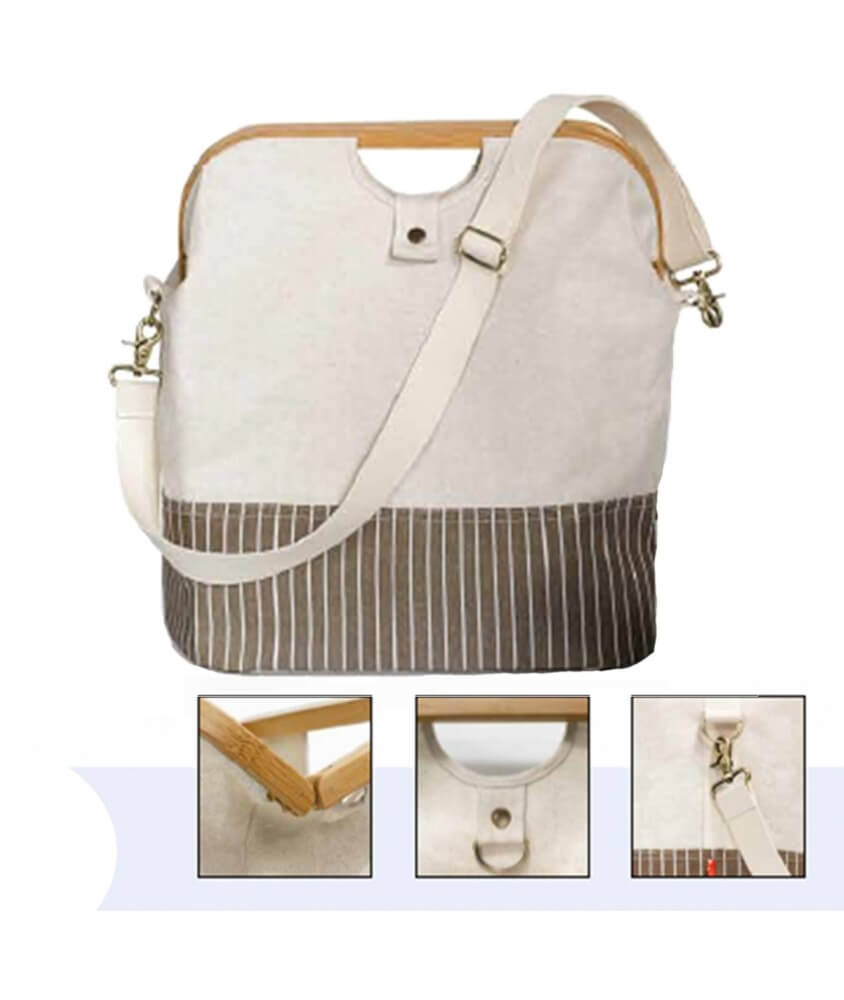 Sac à ouvrage BEIGE PETIT FORMAT Canvas meets Bamboo - Prym Sac à ouvrage BEIGE PETIT FORMAT Canvas meets Bamboo - Prym