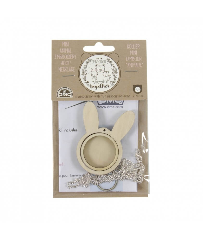 Mini Cadre-tambour à broder bois tête de lapin - Dmc Mini Cadre-tambour à broder bois tête de lapin - Dmc