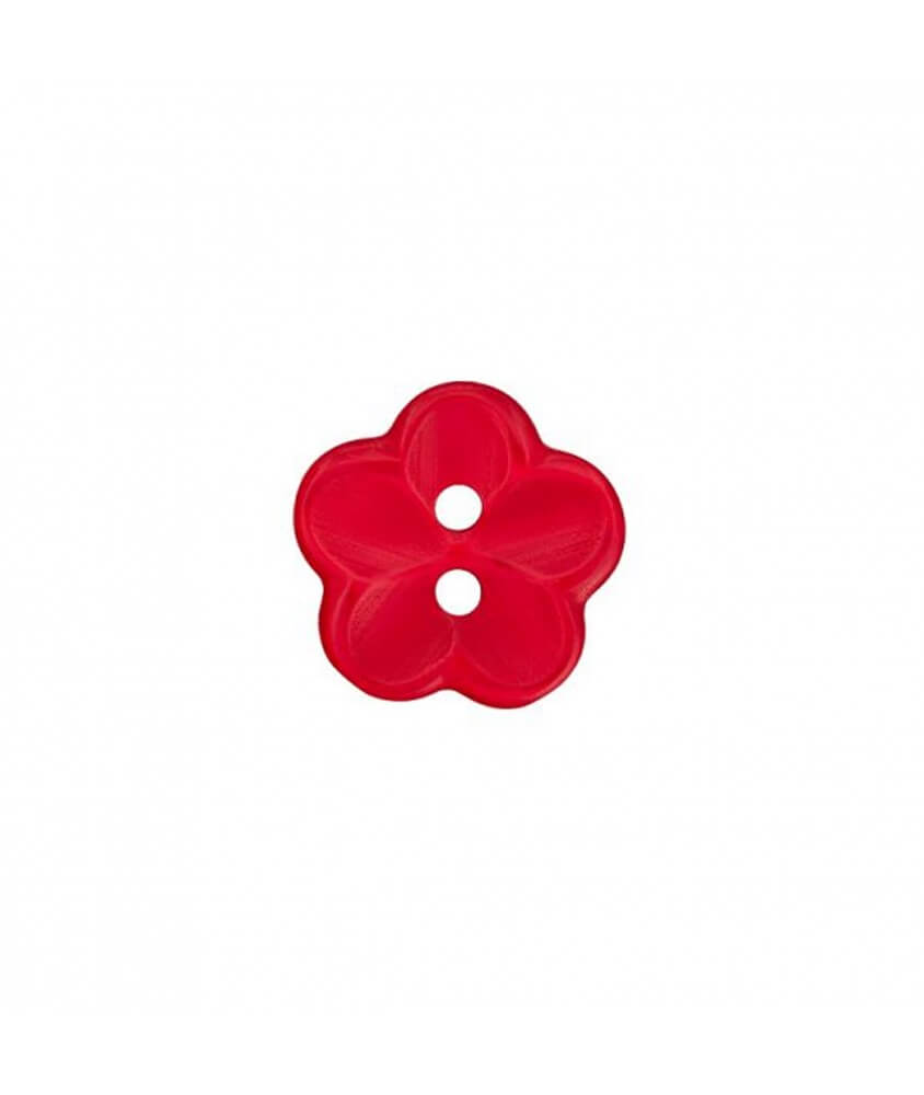 Boutons Fleurs Rouges 2 Trous 12 mm X 4 - Union Knopf