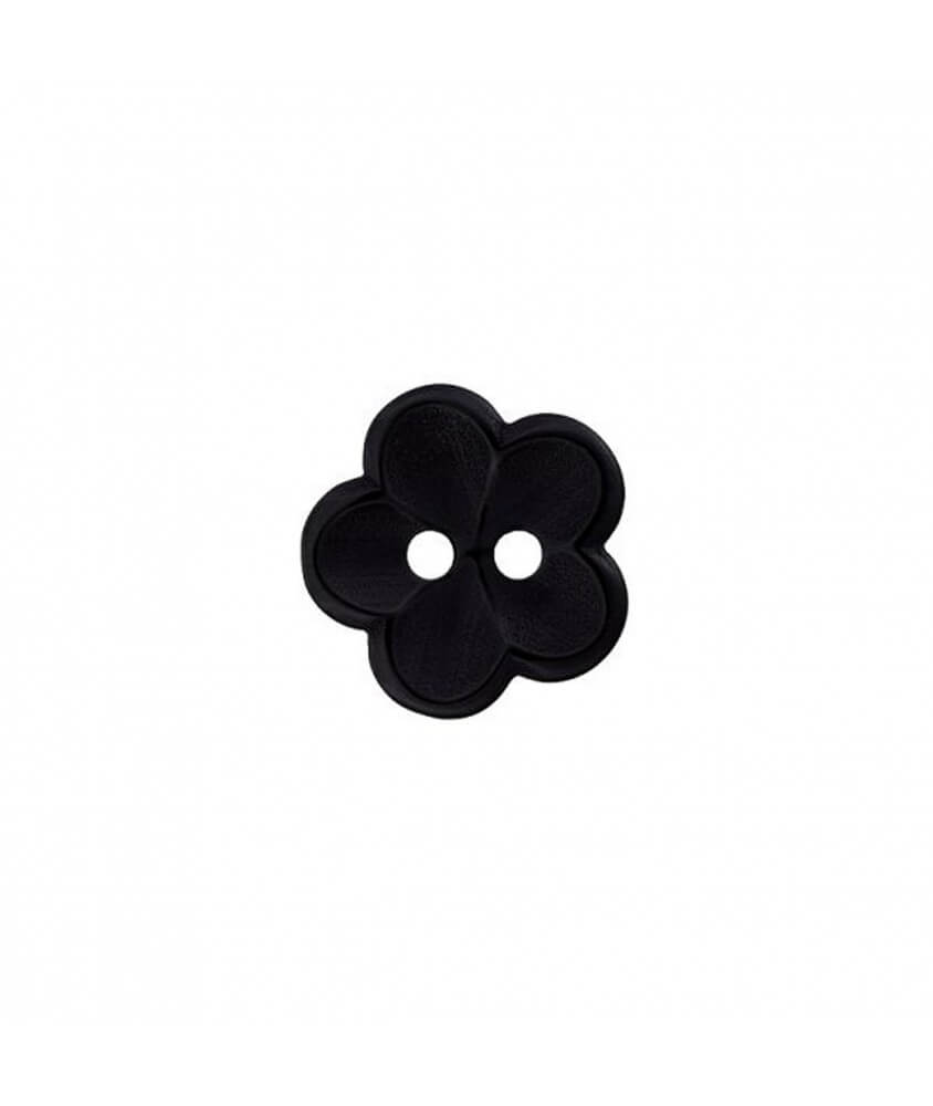 Boutons Fleurs Noires 2 Trous 12 mm X 4 - Union Knopf